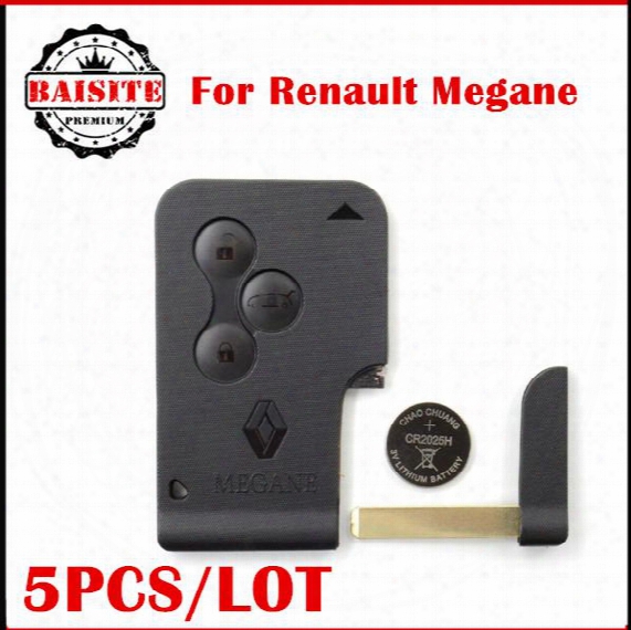 Excellent Quality 5pcs/lot Renault Megane Card Key 3 Button Smart Card For Renault Megane Keycard Scenic With 7947 Chip 433mhz Free Shipping