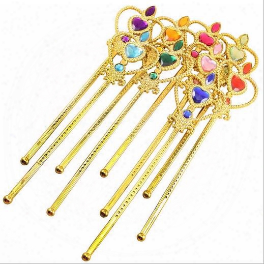 Gold Princess Magic Wand Fairy Wand Party Decoration Elsa Anna Cartoon Kids Children Girls Holiday Christmas Gifts Party Supplies 2016