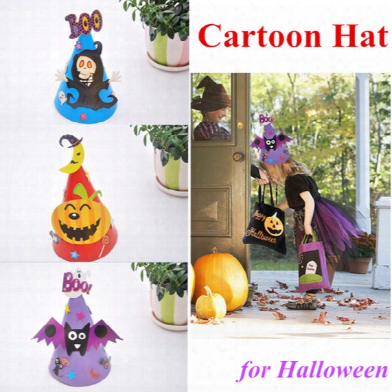Halloween Cartoon Caps Prop Witch Hat Cosplay Costume Party Supplies Kids Gifts 4 Different Models With Opp Bag Dhl Fast Shipping