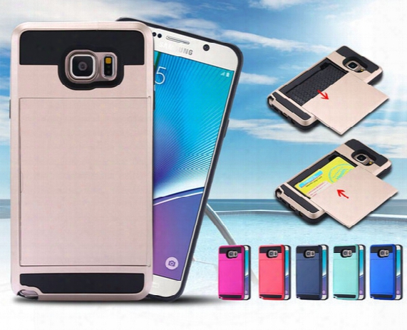 Hybrid Armor Tpu Pc Shockproof Wallet Case Slide Card Pocket Case For Iphone 6 7 Plus Iphone7 Samsung Galaxy S7 S8 Edge Plus J5 J7 Prime