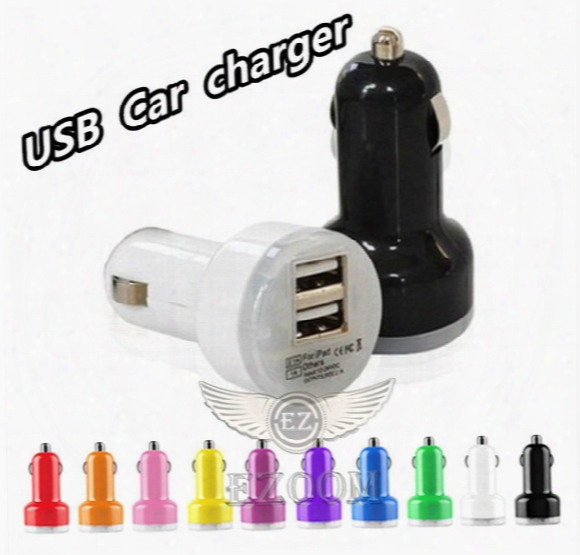 Iphone7  2 Usb Ports Mini Car Charger Colorful Nipple Car Adapter Cigarette Plug Auto Power Adapter For Iphone 6 Plus For Samsung S7