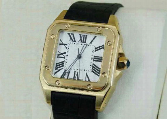 Luxury Brand Men 100 Xl Watch Automatic Machinery Chronograph Watch Black Leather Gold Case Men&#039;s Sports Wristwatches