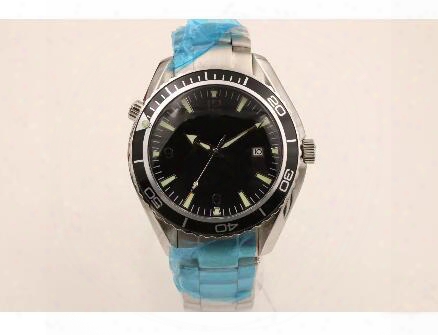 Luxury Brand Watch Men Hand Wind Watch Co-axial Planet Ocean Black Dial Ss Automatic Movement Watch Watches Men Dive Wristwatches H13