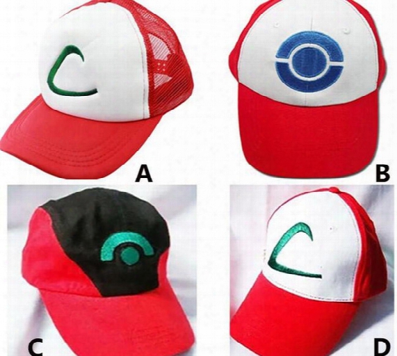 Unisex Poke Ash Ketchum Trainer Hat Cap Adult Mesh Ball Caps Adult Costume Cartoon Mesh Trucker Baseball Hockey Sneaker Hat