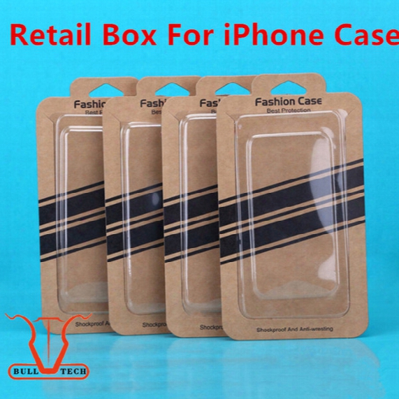 Universal Kraft Brown Paper Phone Case Empty Retail Package Boxes Packing Box Blister+paper Card For Iphone 5 6s 7 Plus Se