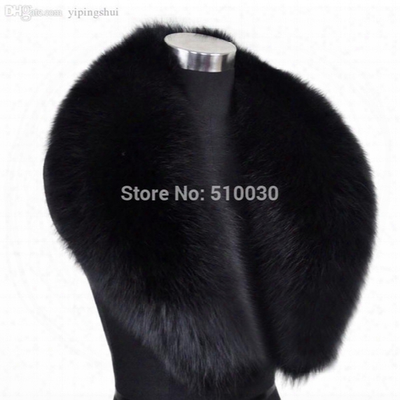 Wholesale-100cm Men Genuine Fox Fur Collar Fur Muffler Real Fur Scarf Fur Accessory Women Wrap Wholesale/retail/oem Free Shipping