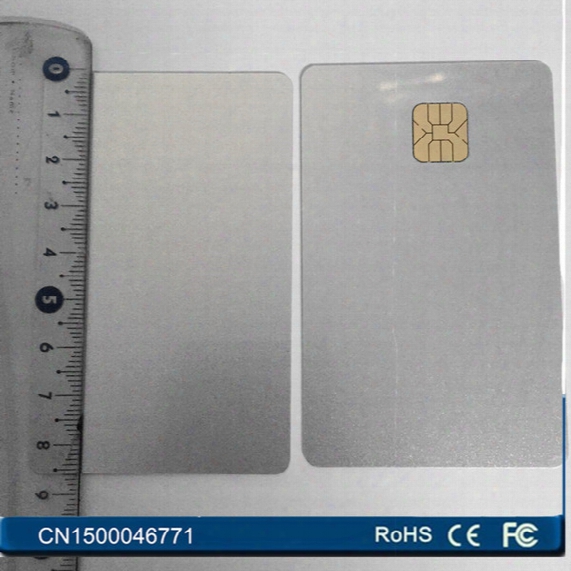 Wholesale- 100pcs/lot Pvc Blank Sle4428 Sliver Card Contact Iso7816 Big Chip Smartcard For Access Control With Free Shipping