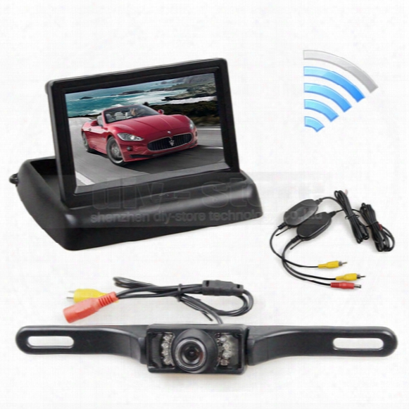 Wireless 4.3inch Car Reversing Camera Kit Back Up Car Monitor Lcd Display Hd Car Rear View Camera Parking System