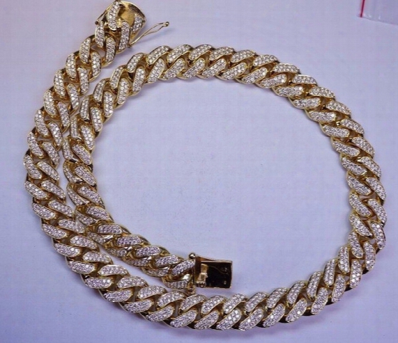 100 Carats Diamond 1 Kilo Solid Yellow Gold Miami Cuban Link Chain 22 Mm Asaar