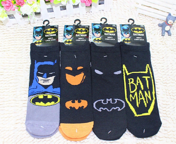 2015 New Baby Socks 50 Pairs/lot Boys Batman Toop Quality Children Cartoon Character Soks 5-9 Years Kids Socks, I008