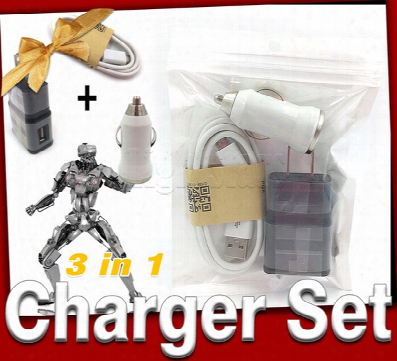 2016 3 In 1 Charger Adapter Wall Chargers Portable Charger Car Charger Phone Chargers Iphone Charger Retail Packaging Charger Samsung Cable
