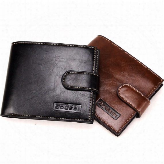 2017 Hot Men Short Wallets Balck Coffee Bifold Wallet Mens Famous Pu Leather Card Holder Coins With Zipper Wallet Purse Gift