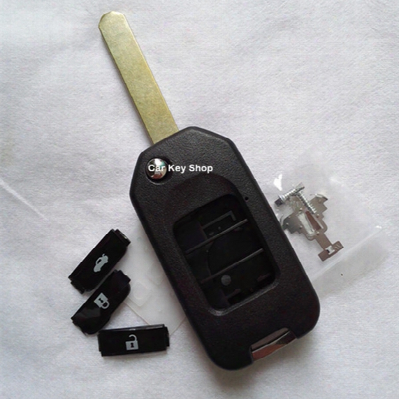 3 Buttons Replacement Fob Case Fix For Honda New Fit Xrv Greiz Crider Modified Flip Folding Remote Key Shell Case Blank