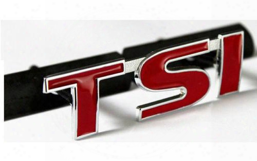 3d Metal Red Tsi Logo Car Front Grill Badge Decal Tiguan Grille Hood Emblem