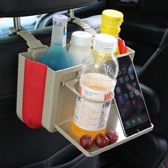 Auxeo Folding Car Garbage Can,portable Creative Hanging Multifunction Finishing Box And Storage Box With Cup Holders For Cars