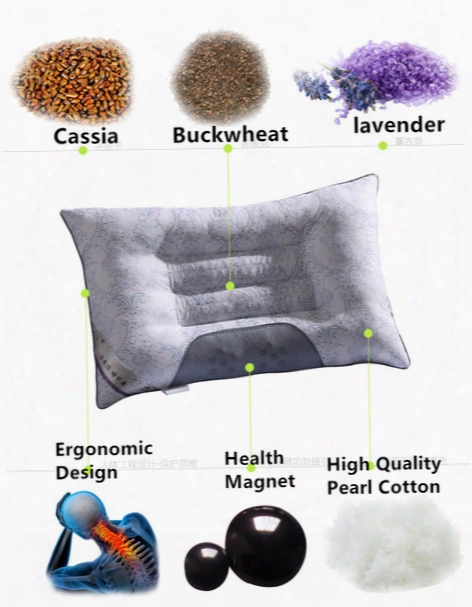 Brand Ne W40 X70cm Lavender Buckwheat Pillow Cervical Magnetic Therapy Health Care Pillow Home Textiles Bedding Pillow Neck Care
