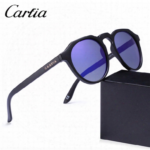 Brand Unisex Retro Oval Sunglasses For Men Polarized Mirror New Frame Fashion High Quality Tr90 Men / Women Sunglasses Carfia 4312 With Box