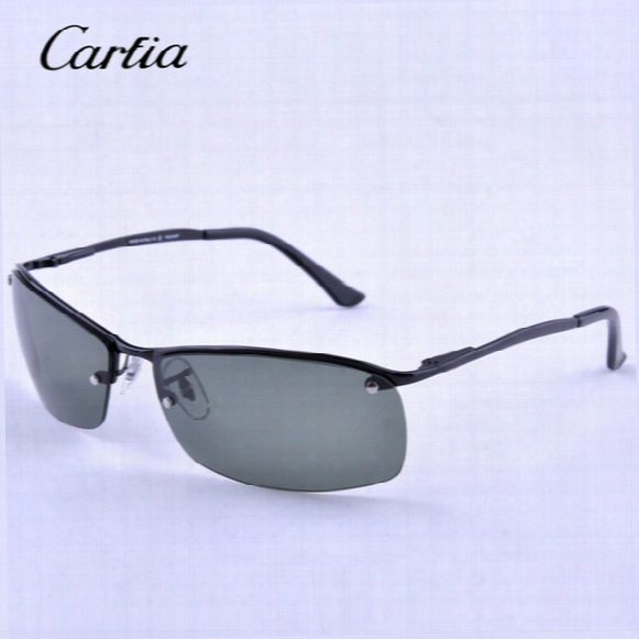 Carfia 2016 Brand Designer Sunglasses 3183 Polarized Sunglasses For Men Oculos De Sol Mascu Lino Sport Sunglasses Metal Frame With Glass Lens