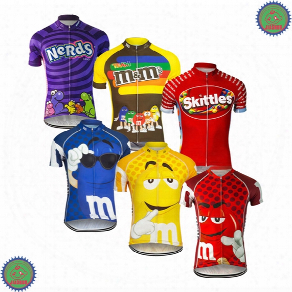Customized New Funny 2017 Jiashuo Cartoon Candy Biking Mtb Road Racing Team Bike Pro Cycling Jersey / Shirts Clothing Breathing Air Chooses