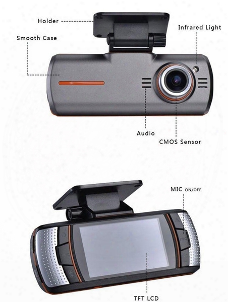 Dhl Free Car Dvrs Dual Camera Lens1920x1080p 20fps 2.7' Lcd External Ir Rear Camera Allwinner Dashcam Car Dvr Original Ls650w