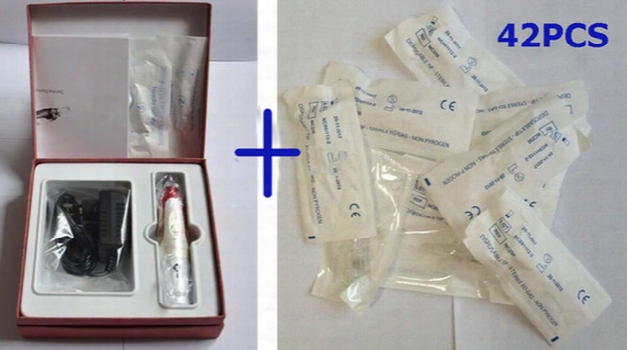 Electric Derma Stamp Dermapen Micro Needle Roller Facial Beauty Equipment With 42pcs Needle Cartridges