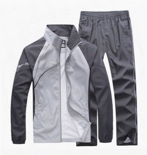 Fashion Men's Casual Tracksuits Patchwork Sportswear Coats Jackets+pants Sets Mens Hoodies And Sweatshirts Outwear Suits M-5xl Free Shipping