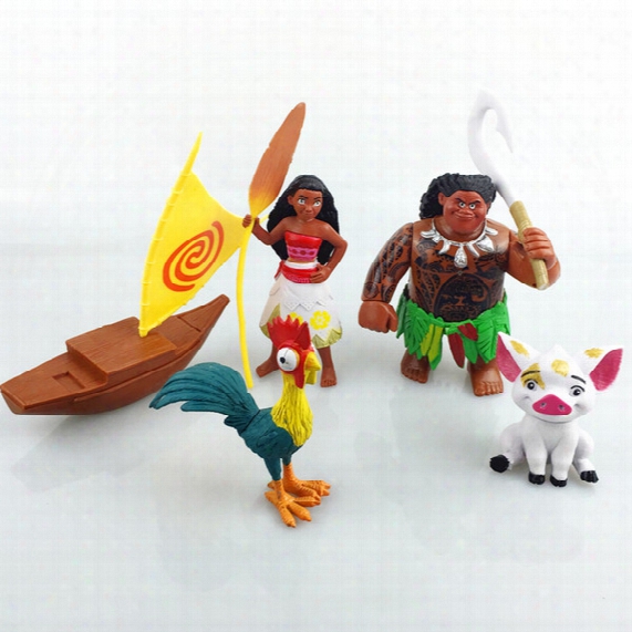 Hot ! 5pcs/lot 5-12cm Cartoon Movie Moana Toys Anime Action Figure Kids Toys For Children Christmas Gift Doll