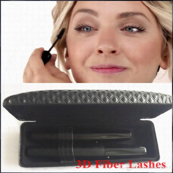Lashes Hot 3d Fiber Lashes Mascara 5103 & 5223 Skf Q8 Version Waterproof Double With Barcode And Instruction Lashes Free Shipping 2pcs=1set