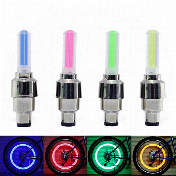 Led Flash Tyre Wheel Valve Cap Light For Car Bike Bicycle Motorbicycle Wheel Light Tire (red Yellow Blue Green)