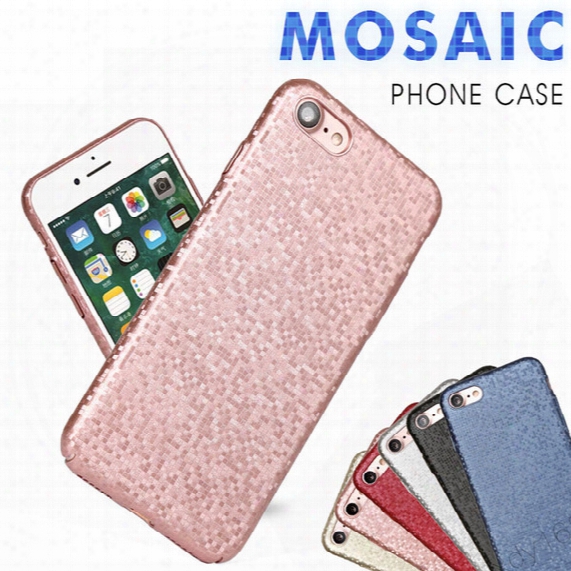 Mosaic Lines Carbon Fiber Lattice Anti-fingerprint For Iphone X 8g 7plus S8 Case Stylish Pc Phone Case 3d Laser Carving Grid Pattern
