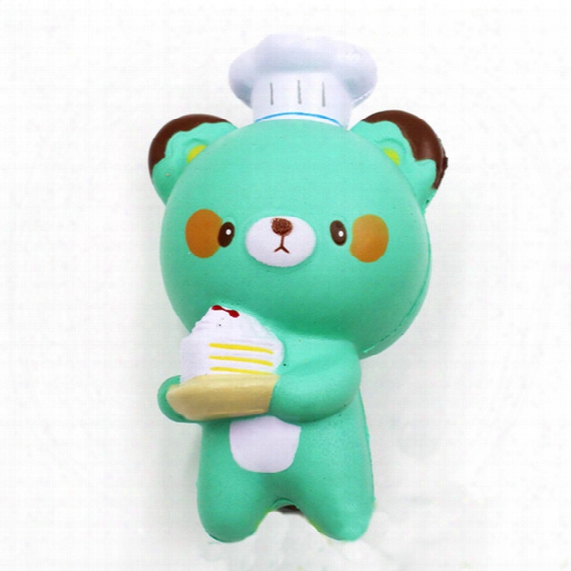 New 20pcs/lot Jumbo Panda 14cm Kawaii Chef Pastry Bear Squishy Bread Slow Rising Kid Toy Cartoon Cake Bun Wholesales