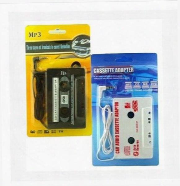 New Transmitter Car Tape Cassette To 3.5mm Aux Audio Adapter For Iphone Ipad Samsung Mp3 Mp4 Player With Retail Box, Free Dhl/fedex