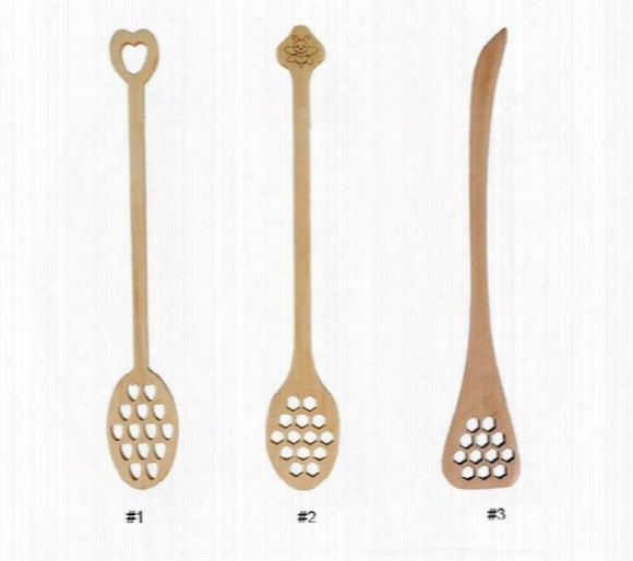 New Wooden Honey Coffee Spoons Long Mixing Spoon Bee Tools Honey Stirrer Muddler Stirring Stick Honey Dipper Wood Carving Stirring Spoons