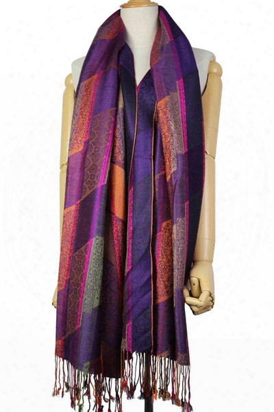 Oem Fashion Women Jacquard Viscose Acrylic Blend Paisley Scarf 12 Colors Mixed Drop Shipping