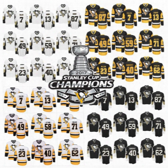 Pittsburgh Penguins Hockey Jerseys 87 Sidney Crosby Carl Hagelin Scott Wilson Evgeni Malkin Jake Guentzel Matt Cullen Nick Bonino Jersey