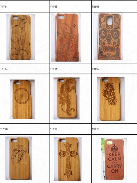 Pu Hard Protector Cover Genuine Rosewood Carbonized Bamboo Cherry Wood Wooden Phone Case For Iphone 6 4.7" 6 Plus 5.5"