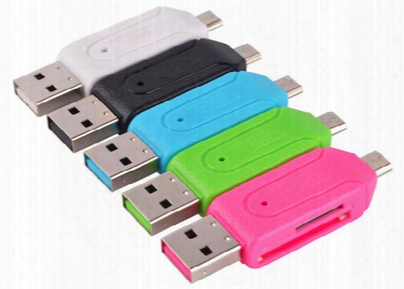 Sd+micro Sd Card Readers Universal Micro Usb Otg Tf Card Readers Micro Usb Otg Adapter For Samsung S4 S5 S6 Android Cellphone