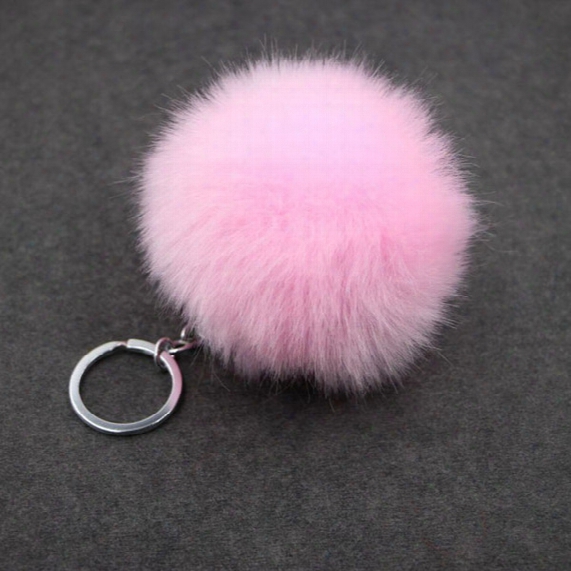 Simulation Fur Ball Key Chain 8 Cm Imitation Rabbit Hair Ornament Bag Accessories Ms Car Pendant
