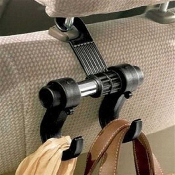 Wholesale- 0 1pcs Convenient Car Seat 2 Hooks Plastic Hanger Purse Shopping Bag Organizer Holder