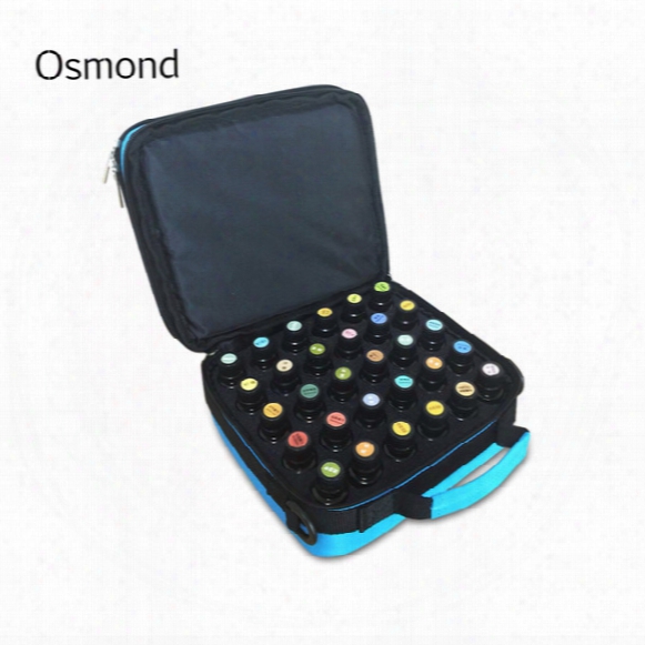 Wholesale- 2017 New Fashion 42 Bottles Essential Oil Carrying Case Make Up Bag Storage For Traveling Sturdy Double Zipper Cosmetic Bag