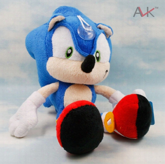 Wholesale 27cm Cartoon Sonic The Hedgehog Plush Stuffed Toy Doll Blue Shadow Sonic Doll With Suction Cup 10pcs/lot