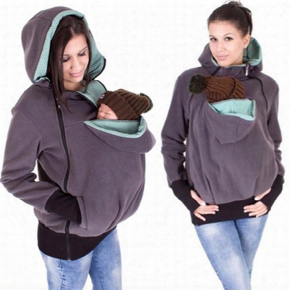 Wholesale- Baby Carrier Jacket Kangaroo Outerwear Hoodies &sweatshirts Coat For Pregnant Women Pregnancy Baby Wearing Coat Women Lj5494m