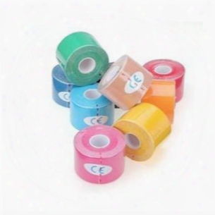 Wholesale- Elastic Physio Therapeutic Muscle Tape Sports Fitness Basketball Muscle Stickers Protect Guard Tape Care Tools Random 5m X 5cm