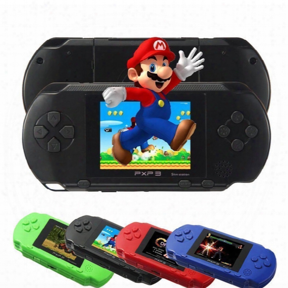 Wholesale- Handheld Pxp3 Game Players Console Built-in 150 Hot Games 16 Bit Retro Tv-out Video Game With 2 Games Cartridge For Kids Gadgets