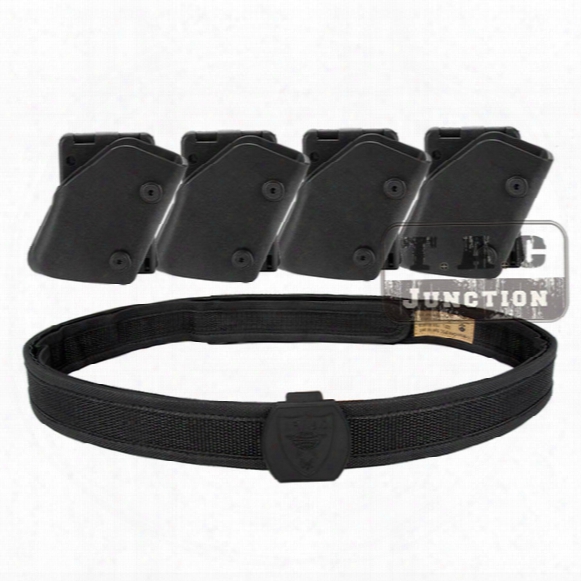 Wholesale- Ipsc Uspsa Idpa Competition High Speed Shooting Inner & Outer Belt W/ 4x Fast Draw Pistol Magazine Pouch Mag Carrier Holster