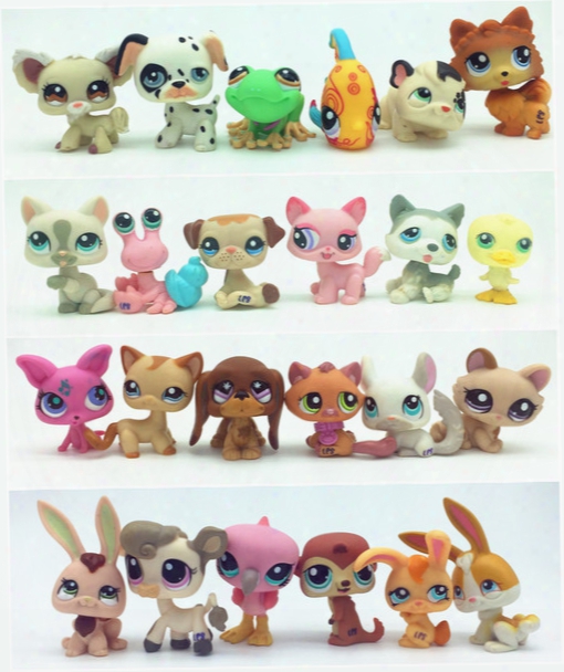 10pcs/lot Random Littlest Pet Shop Q Lps-littlest Shop Series Pet Doll Animal Cartoon Cat Dog Action Figures Collection Toys Free Shipping