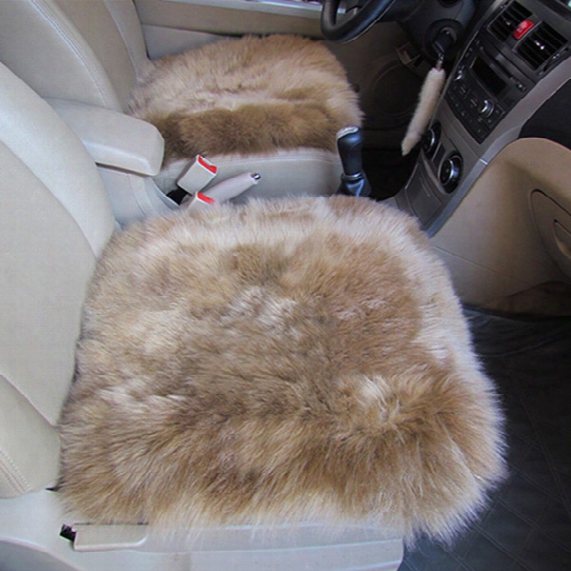 1pcs Front Car Seat Covers Blend Wool Fur Cute Furry Car Interior Accessories Cushion Styling Winter Warm Car Seat Pad