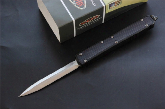 1pcs Sample Microtech Ii 106-1 Makora Holy Ant Ii Auto Tactical Knife D2 Blade Carbon Fiber Handle Hunting Folding Pocket Survival Knife