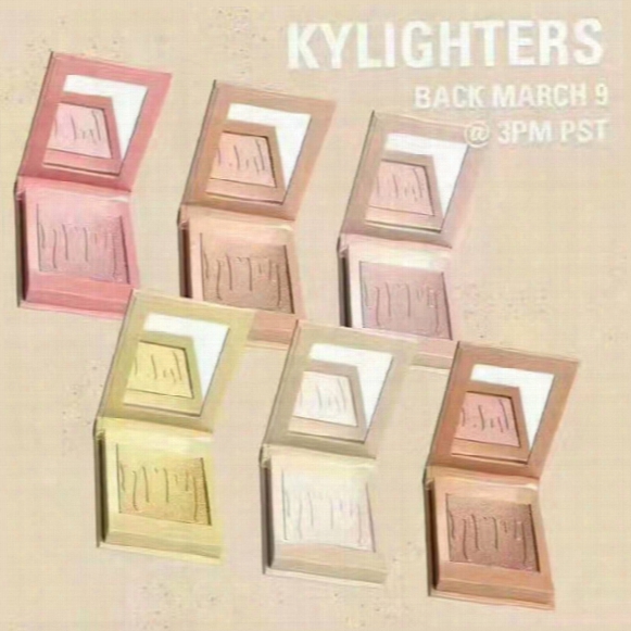2017 Kylie Kylighter Glow Kit Highlighters 6 Colors Kylie Cosmetics French Vanilla Cotton Candy & Salted Carmel Highlighter Glow Face Makeup
