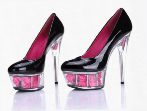 2017 Stylish Women Pumps High Heels Plus Size 34-43 Size 15cm Crystal Wedding Dress Shoes Waterproof Sexy Nighclub Party Shoes High Heels